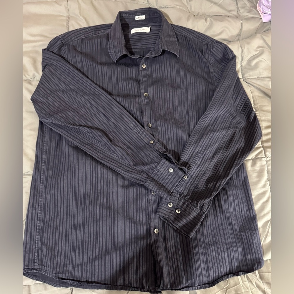 Calvin Klein Men's Dark Striped Shirt